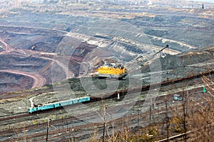Train at the iron ore opencast mine
