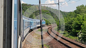 Train journey from the open window