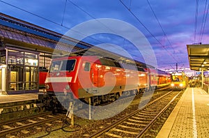 Train at Karlsruhe central station