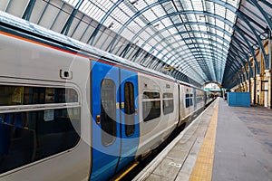 Train at the Kings Cross station in London