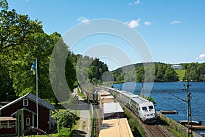 Train in a closeup, Sweden