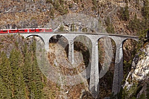 Train on Landwasser Viaduct