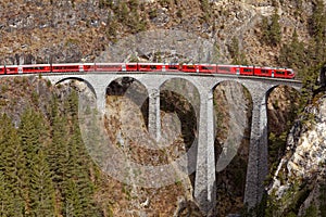 Train on Landwasser Viaduct