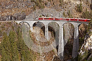 Train on Landwasser Viaduct