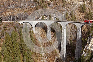 Train on Landwasser Viaduct