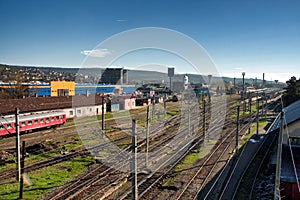 Train leaving the Cluj Napoca train station