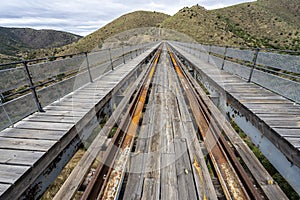 train line and bridge belonging to the current tunnel route between la Fregeneda and Barca D'Alva. photo