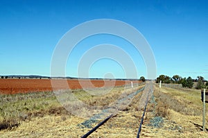 A train line through the countryside