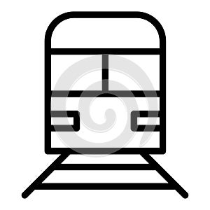 Train line icon. Railway vector illustration isolated on white. Subway with baggage outline style design, designed for