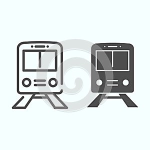 Train line and solid icon. Railway illustration isolated on white. Subway outline style design, designed for web and app