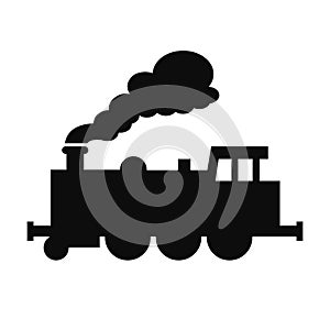 Train locomotive black symbol
