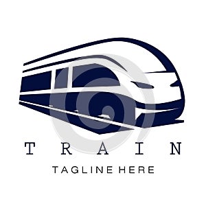 train logo design vector flat illustration