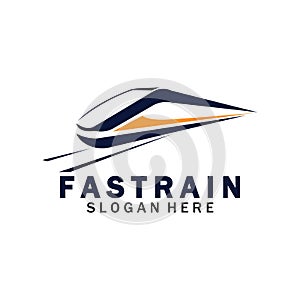 Train logo vector illustration design.fast train logo.High speed train illustration logo-vector illustration