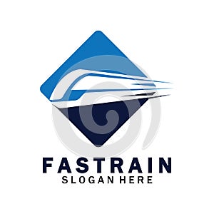 Train logo vector illustration design.fast train logo.High speed train illustration logo-vector illustration