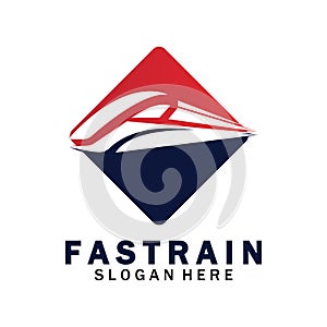 Train logo vector illustration design.fast train logo.High speed train illustration logo-vector illustration