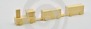 Train made with wooden blocks photo