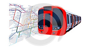 Train and main section of the London Underground