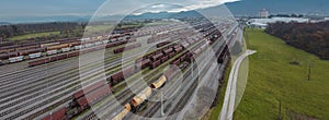 Train marshalling yard seen from above