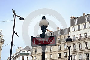 Train metro sign Paris