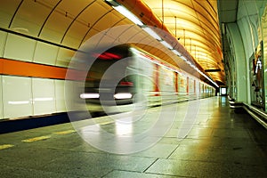Train at metro station