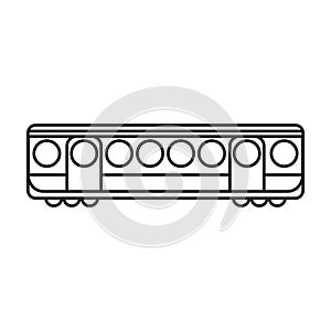 Train of metro vector icon.Line vector icon isolated on white background train of metro .