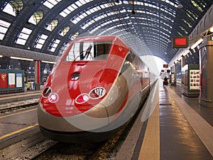 Train in Milan station photo