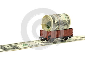 Train with money photo