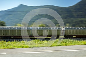 Train in the mountains