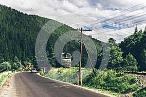 Train in the mountains