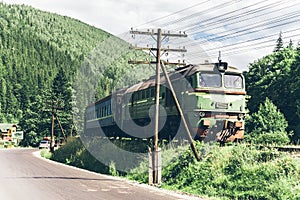 Train in the mountains