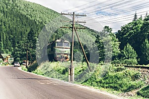 Train in the mountains