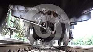Train Is Moving Bottom View Under The Train Video