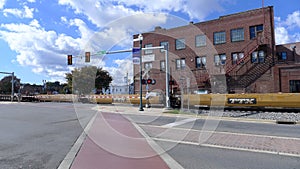 Train Moving Through Downtown
