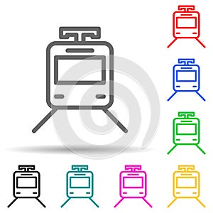 a train multi color style icon. Simple thin line, outline  of web icons for ui and ux, website or mobile application