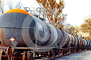 Train with oil cargo