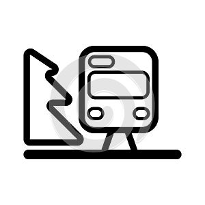 Train outline vector. Isolated on white.
