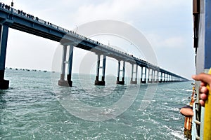 Train over the Sea ! Rameswaram Express on Pamban Bridge
