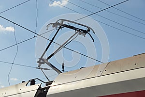 Train Pantograph Closeup