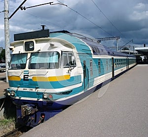 Train passenger at a platform