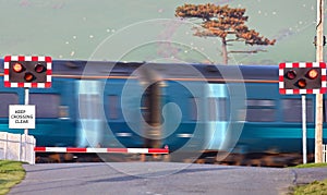 Train passing crossing