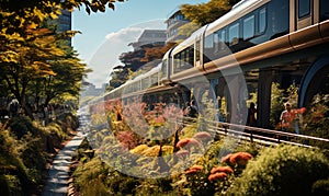 Train Passing Through Green Forest