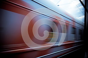 Train passing by. Motion blur