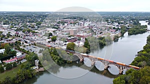 Train Passing Over The Fredericksburg Railroad Bridge