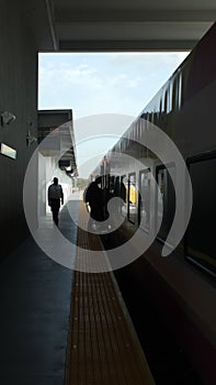 Train at the platform in Fort Lauderdale photo