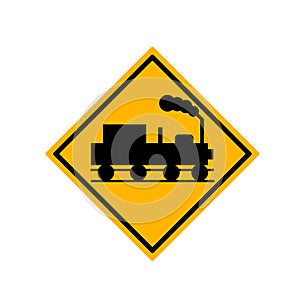 Train Railroad Traffic Road Sign,Vector Illustration, Isolate On White Background Label