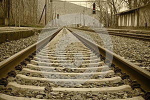 Train rails photo