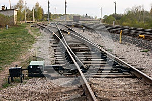 Train rails, railway switch