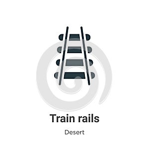 Train rails vector icon on white background. Flat vector train rails icon symbol sign from modern desert collection for mobile