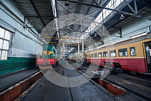 Train at a railway depot