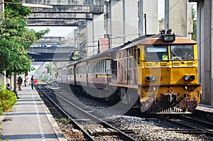 Train on Railway at Thailand